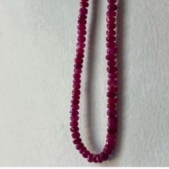 Victoria Cunningham Choker Custom Ruby Beaded Necklace - Picture 1 of 11